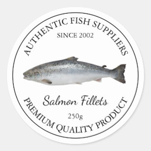 Zalmvisfilet Verpakkingslabel Ronde Sticker
