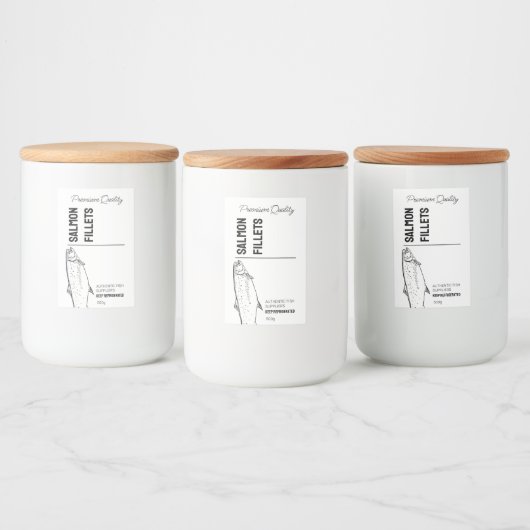 Zalmvisfilets Productlabel Voedselcontainer Etiket (Flessen)