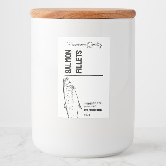 Zalmvisfilets Productlabel Voedselcontainer Etiket (Voorkant)
