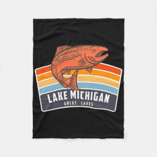 Zalmvissen in de Grote Meren van Michigan Fleece Deken