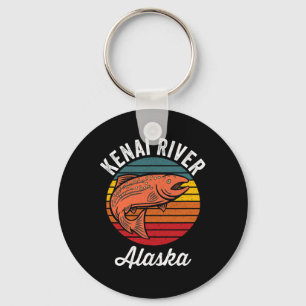 Zalmvissen in de Kenai-rivier Alaska Sleutelhanger