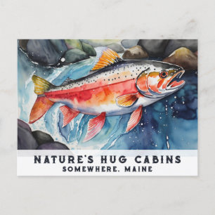 *~* Zalmvissen Zwemmen AP49 Schilderen Maine Feestdagenkaart