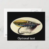 Zalmvlieg - Zwarte Doctor vedervleugel Briefkaart (Voorkant / Achterkant)