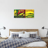 Zalmzalm met noordelijke lampjes kan LabelAlimak, Canvas Afdruk (Insitu (Slaapkamer))