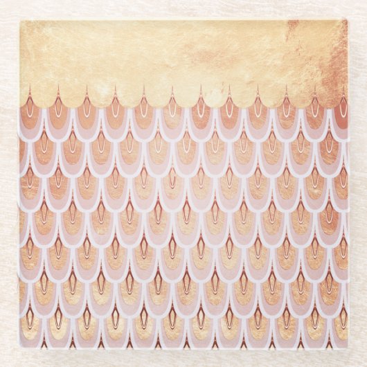 Zalmzalm Roze kiezelvis Zeemeermin Glazen Onderzetter (Voorkant)