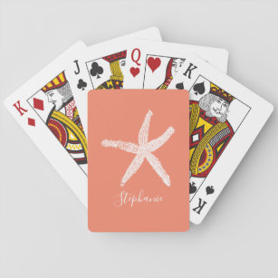 Zalmzalm Roze Oranje Eigen naam Gift Pokerkaarten