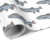 Zalmzwempatroon PNW Vist viscadeaus Cadeaupapier (Rol Hoek)