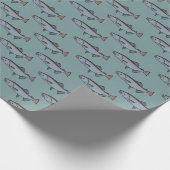 Zalmzwempatroon PNW Vist viscadeaus Cadeaupapier (Hoek)