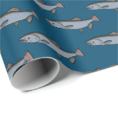 Zalmzwempatroon PNW Vist viscadeaus Cadeaupapier (Rol Hoek)