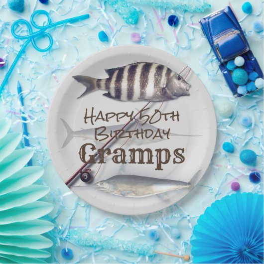 Zaltwater Vist viersfeest Papieren Bordje (Feest)