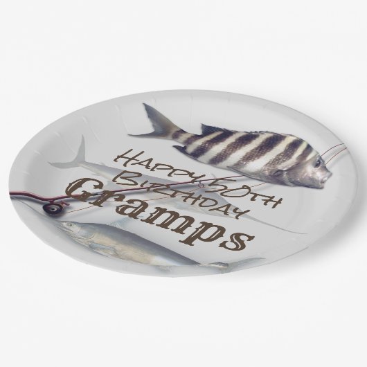 Zaltwater Vist viersfeest Papieren Bordje (Gekanteld)