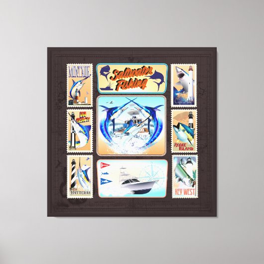 Zaltwater Vist vuurtoren Canvas Afdruk (Voorkant)