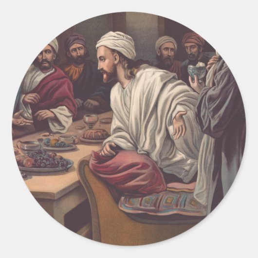 Zalving van Jezus in Bethanië Ronde Sticker (Voorkant)