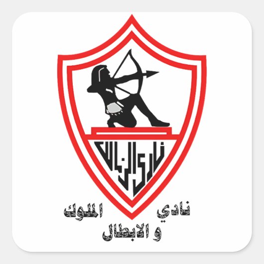 Zamalek SC - Egyptische Koningen en Kampioenen Clu Vierkante Sticker (Voorkant)