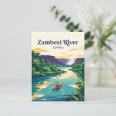 Zambezirivier, Zambia Briefkaart (Staand voorkant)