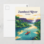 Zambezirivier, Zambia Briefkaart (Voorkant / Achterkant)
