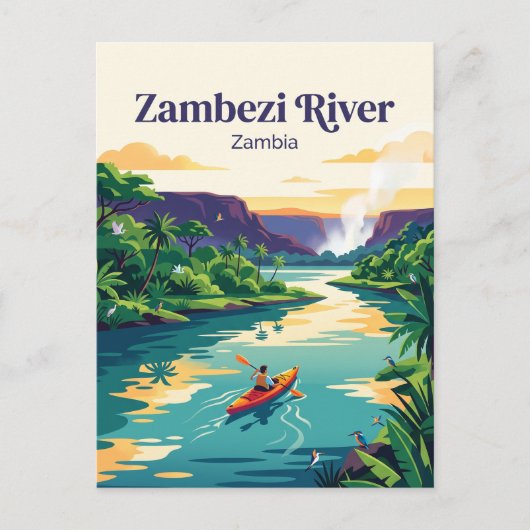 Zambezirivier, Zambia Briefkaart (Voorkant)