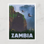 Zambia Afrika Vintage Reizen Briefkaart (Voorkant)