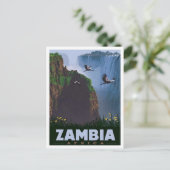 Zambia Afrika Vintage Reizen Briefkaart (Staand voorkant)