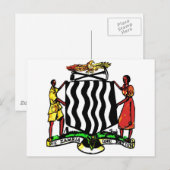Zambia, Afrika, wapenschild Briefkaart (Voorkant / Achterkant)