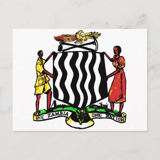 Zambia, Afrika, wapenschild Briefkaart (Voorkant)