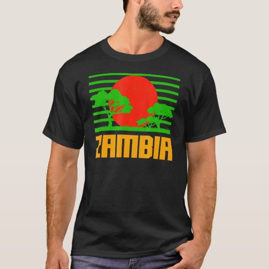 Zambia Afrika  Zonsondergang Savannah Ghanese Roo T-shirt (Voorkant)
