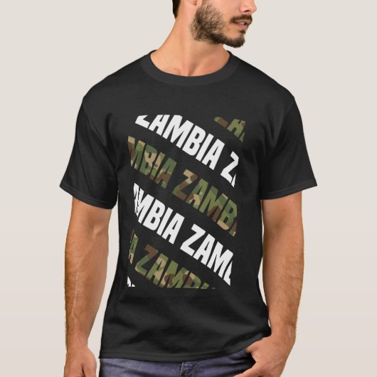 Zambia Camo Pattern Green Camouflage T-shirt (Voorkant)