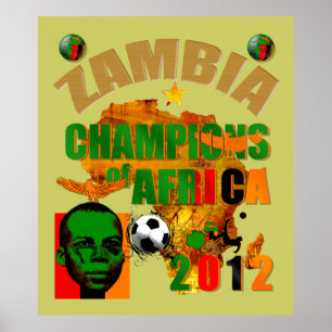 Zambia Champions of Africa Nations Cup 2012 Art Poster