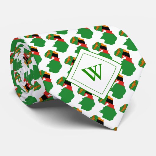 ZAMBIA Christelijke scriptmonogram vlag Stropdas (Opgerold)