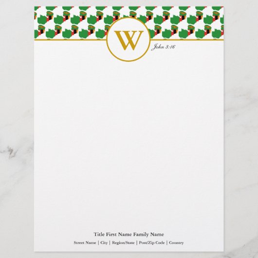 ZAMBIA Christelijke scriptpapier Stationery Letter Briefhoofd (Voorkant)