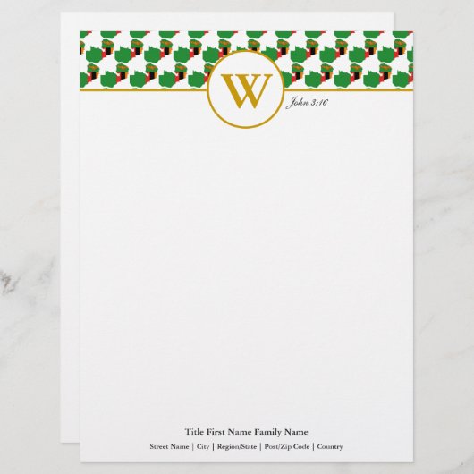 ZAMBIA Christelijke scriptpapier Stationery Letter Briefhoofd (Voorkant / Achterkant)