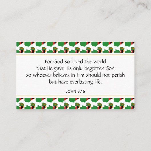 ZAMBIA Christelijke scripts John 3:16 Visitekaartje (Achterkant)
