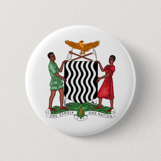 zambia emblem ronde button 5,7 cm (Voorkant)