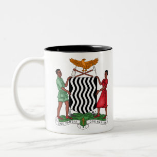zambia emblem tweekleurige koffiemok