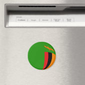 Zambia Fisheye Flag Magnet (Insitu (Vaatwasser))