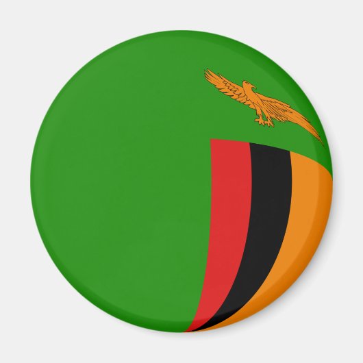 Zambia Fisheye Flag Magnet (Voorkant)