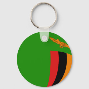 Zambia Fisheye Flag Sleutelhanger