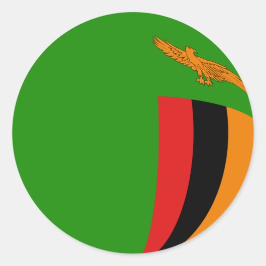 Zambia Fisheye Vlag Sticker (Voorkant)