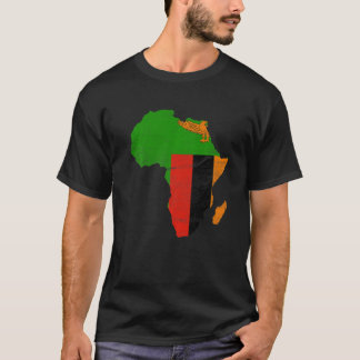 Zambia Flag Africa Continent Silhouette Gift for Z T-shirt
