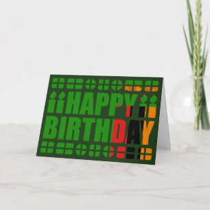 Zambia Flag Birthday Card Kaart