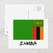 Zambia Flag Briefkaart (Voorkant / Achterkant)