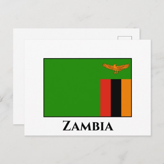 Zambia Flag Briefkaart (Voorkant / Achterkant)