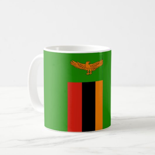 Zambia Flag Ceramic Coffee Mok (Voorkant links)