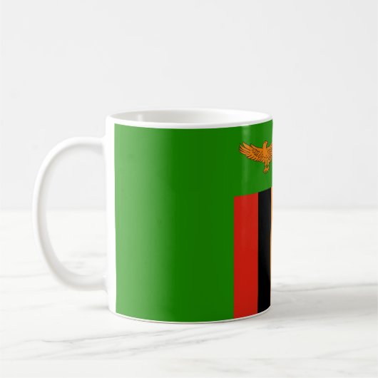 Zambia Flag Ceramic Coffee Mok (Links)