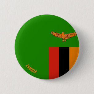 Zambia Flag Charming Patriotic Ronde Button 5,7 Cm