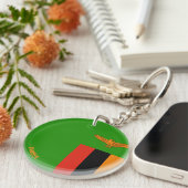 Zambia Flag Charming Patriotic Sleutelhanger (Voorkant Rechts)