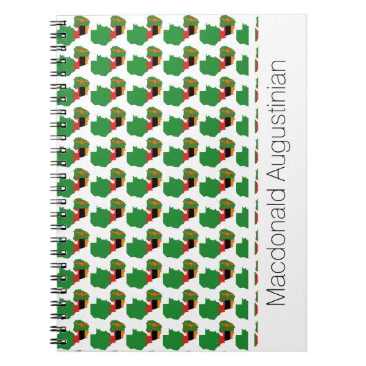 ZAMBIA FLAG Custom Add Name Notitieboek Journal (Voorkant)