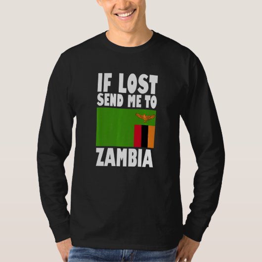 Zambia Flag Design  If lost send me to Zambia Prem T-shirt (Voorkant)