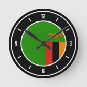 Zambia Flag Elegant Ronde Klok (Voorkant)