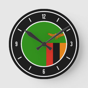 Zambia Flag Elegant Ronde Klok